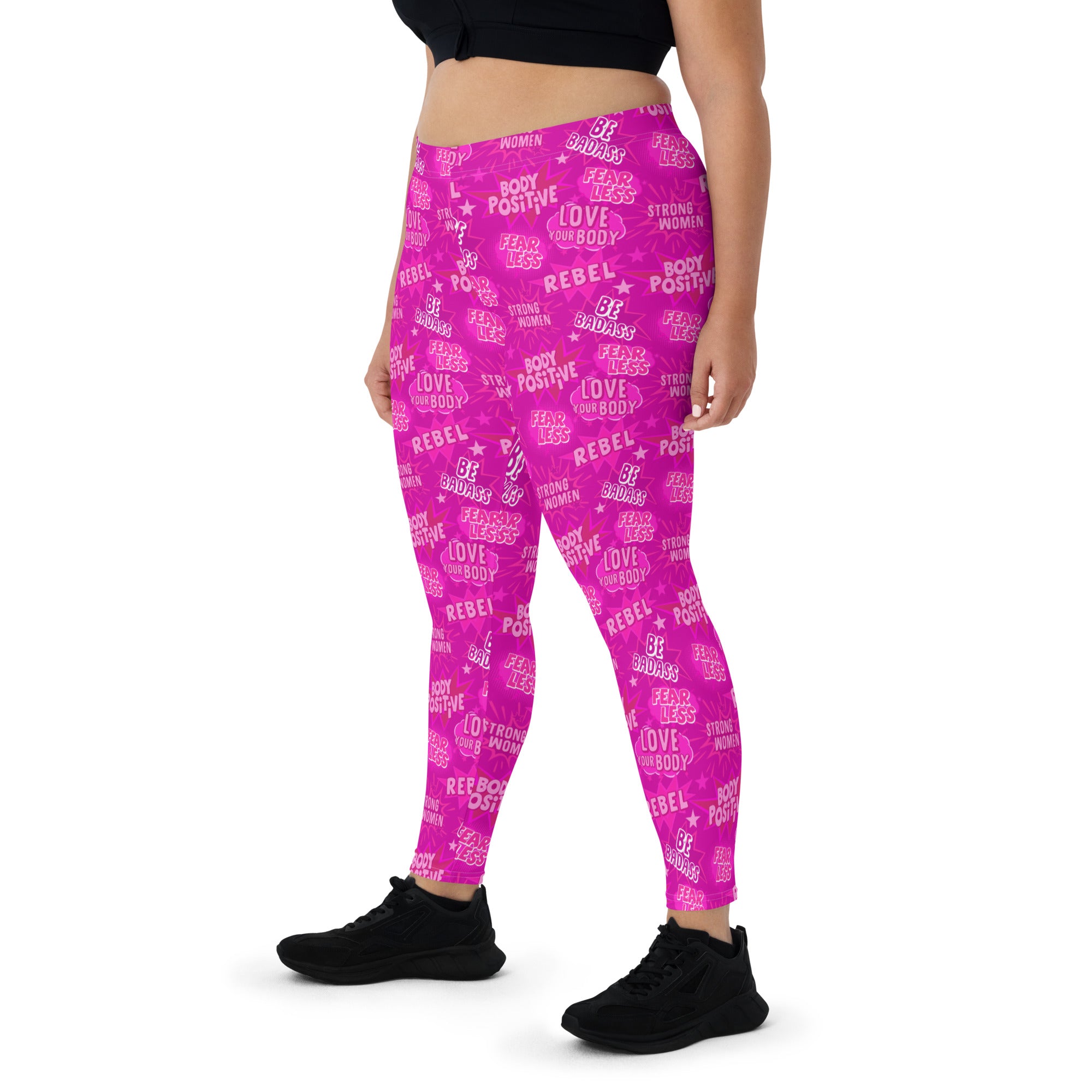 SHE REBEL - Hot Pink Empower Mid-Waist Leggings